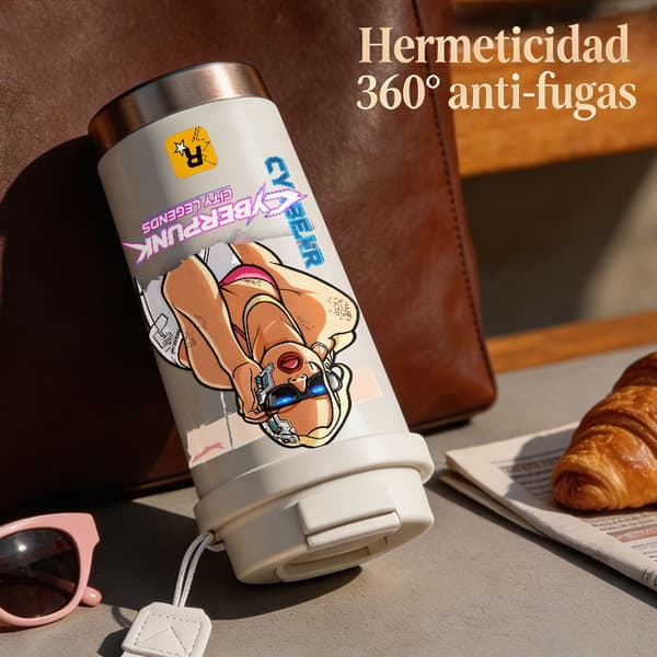 Kaffetermos 500ml Rustfritt Stål Festlig Design Black
