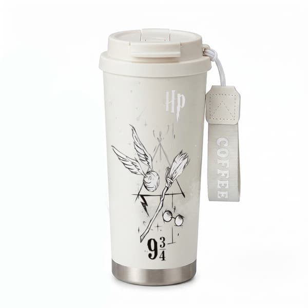 Kaffetermos 500ml Rustfritt Stål Festlig Design White