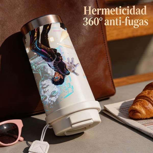 Kaffetermos 500ml Rustfritt Stål Festlig Design Black