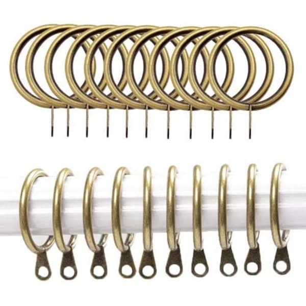 36-pack 38 mm innerdiameter mässingsfärgade metallringar för gardinstänger, A