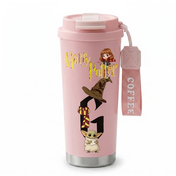 Termokaffekrus 500ml 316 Rustfrit Stål Minimalistisk Design Pink