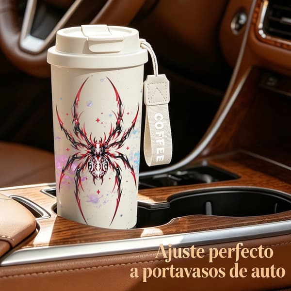 Kaffetermos 500ml 316 Rustfritt Stål Anime Design Pink
