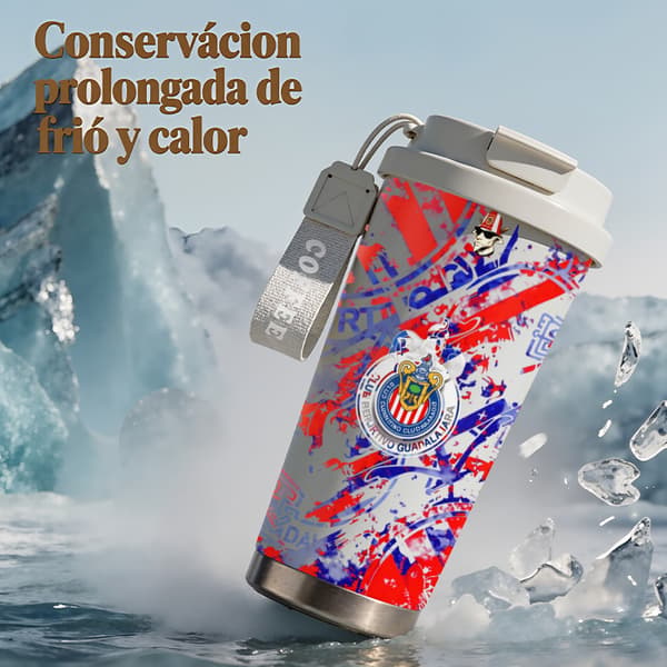 Lämpökahvimuki 500ml autoon, eläinkuviointi Pink