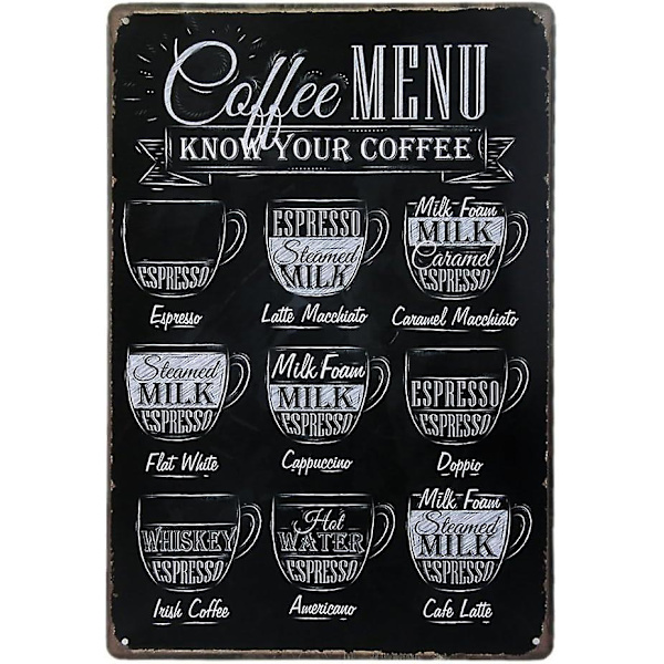 Retro metallskylt - För Café