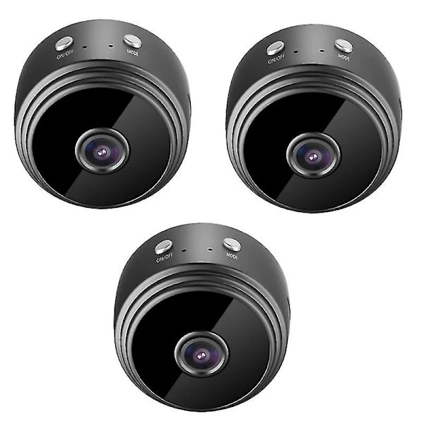 REMAKE 3-pack Mini WiFi-kameror, Trådlösa kameror med ljud och videoströmning i realtid, HD 1080p Hem