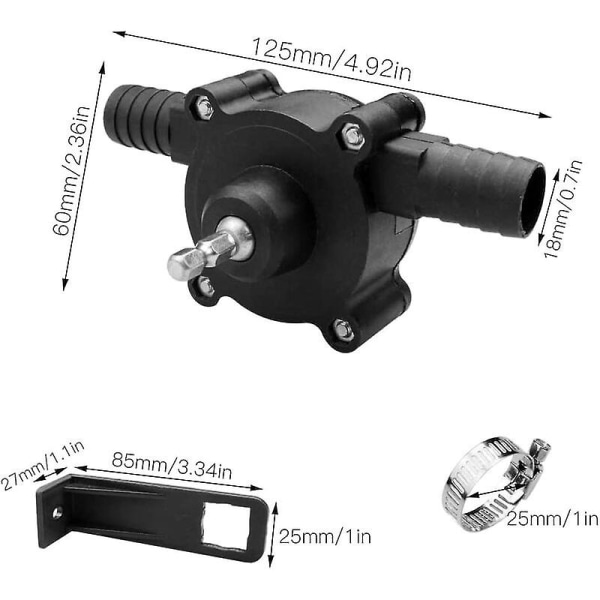 Håndpumpe Miniature Bærbar Elektrisk Håndpumpe Bærbar Selvansugende Elektrisk Boremaskine Pumpe med To Forbindelser til Akvarium Dam Fontæne Have