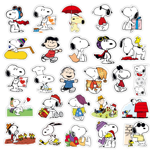 50 Snoopy-sarjakuvatarraa graffititarroja, A