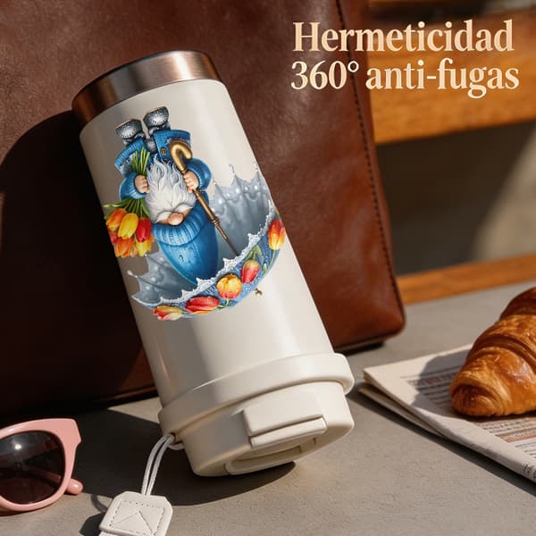 Termokopp 500ml Rustfritt Stål Dyredesign Julegave White