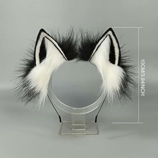 1 st Handgjort Faux Fur Hårband med Konstgjorda Kattungeöron