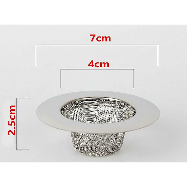 2 stk. rustfrit stål si, mini vask si, rustfrit stål vask afløbsfilter si, filter si, filter til bruser, bad eller køkkenvask