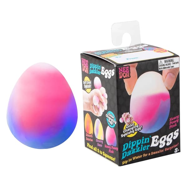 NeeDoh Dippin Dazzler Farveskiftende Æg - Sensorisk Squishy Fidget Legetøj 1 stk - Rosarød Rose red