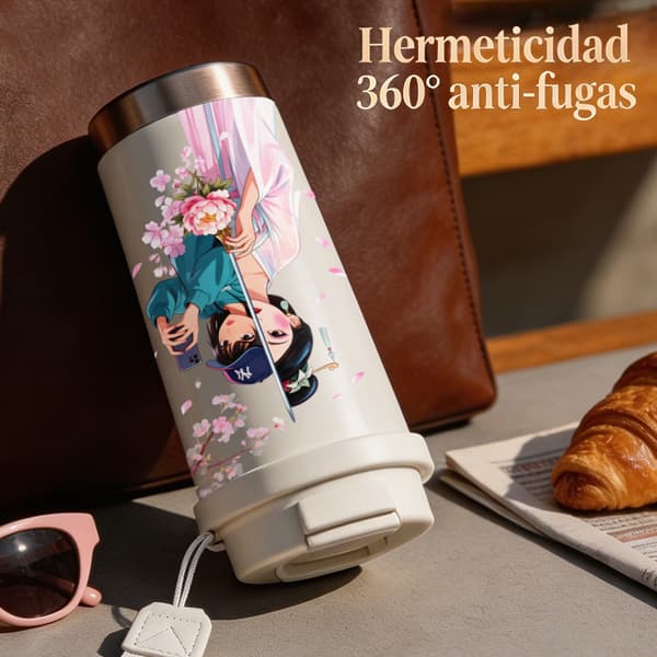 Termokopp 500ml Rustfritt Stål Fargerikt Design Pink
