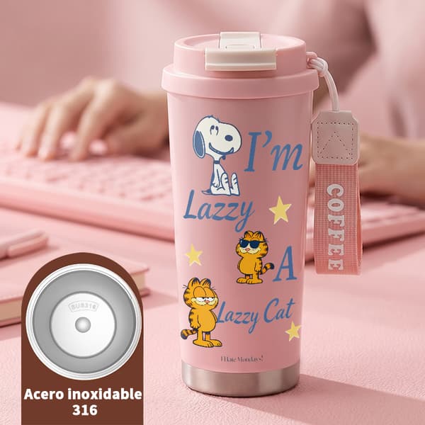 Termokaffekrus 500ml 316 Rustfrit Stål Anime Design Pink