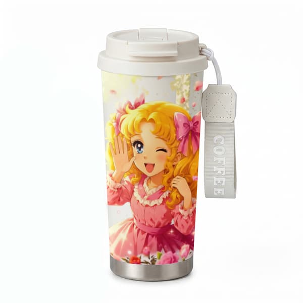 Kaffetermos 500ml Rustfritt Stål Søt Design White
