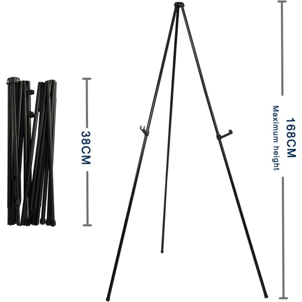 1 st （Svart） Artesel, hopfällbart stativ, portabelt golv