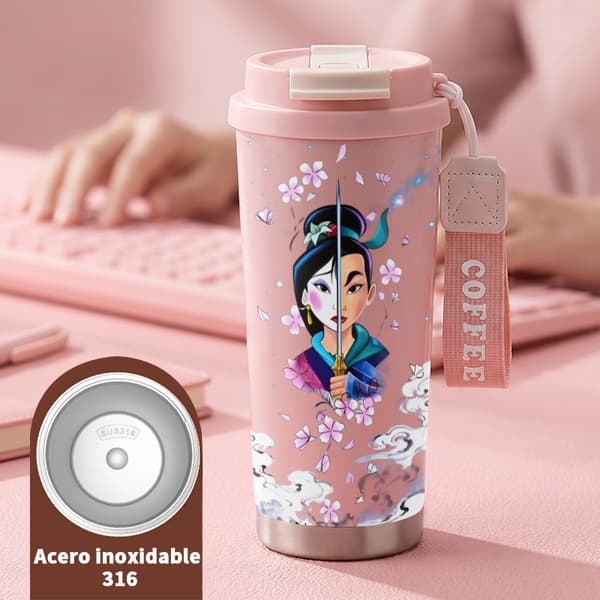 Kaffetermos 500ml 316 Rustfritt Stål Trendy Design Pink