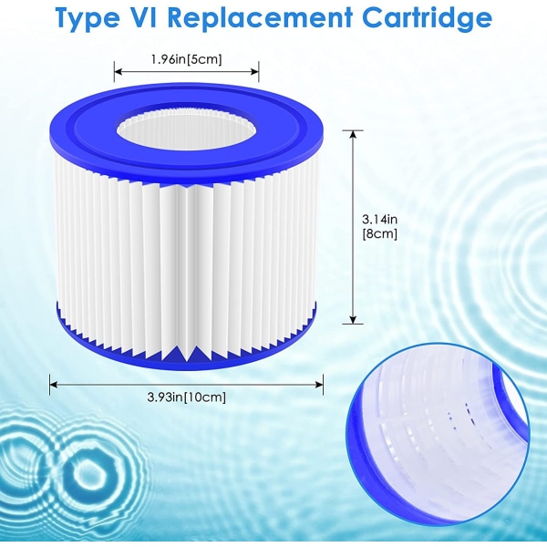 4 stk. Poolrensingskassetter for Bestway VI Kompatibel med