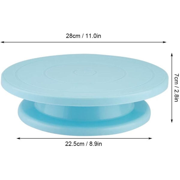 1 Piece Blue Cake Turntable Rotary Cake Rolling Table PP Cake