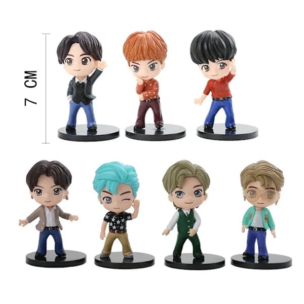 7 stk/sett BTS TinyTAN Dynamite Bangton Boys Figurleketøy