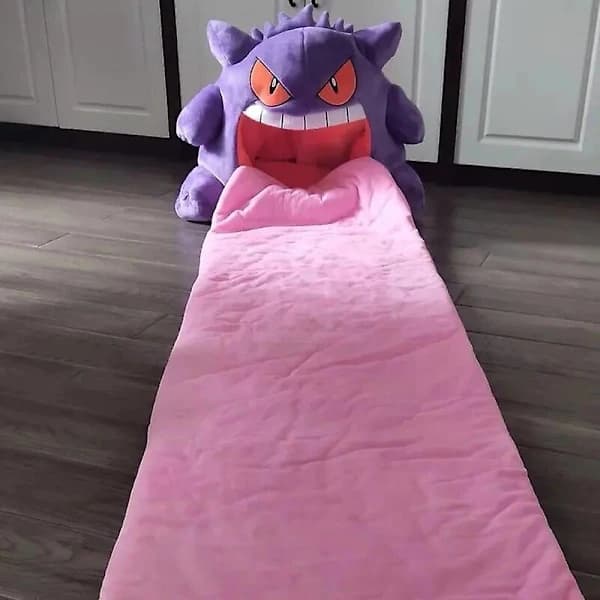 Tegneserie Gengar Tunga Sovende Pat Søvn Pude, Dobbelt Anvendelse Nap Tæppe