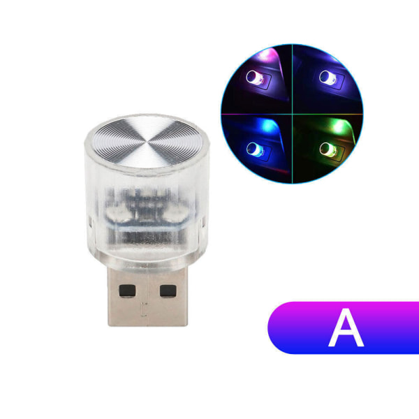 1x Mini Bulb Lamp Tillbehör USB LED Bilinredning Neon Mörkgrå XL