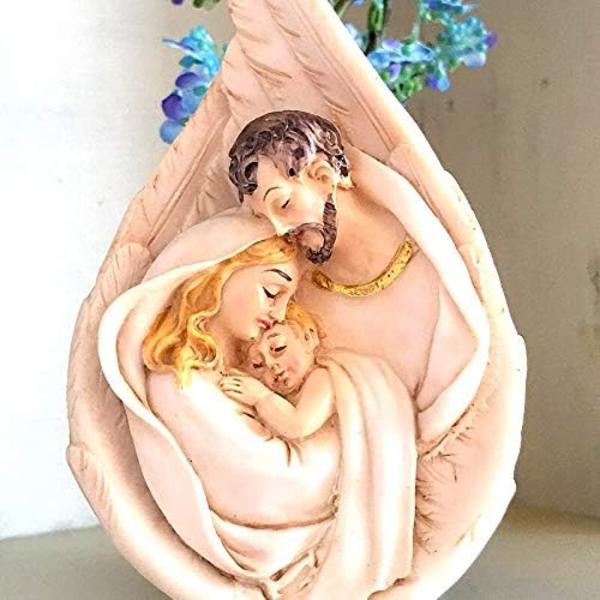1 x Heliga Familjen av Sankt Josef, Maria och Jesus Kristus i resin