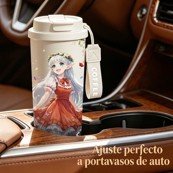 Bærbar kaffetermos 500ml rustfritt stål moderne design Pink