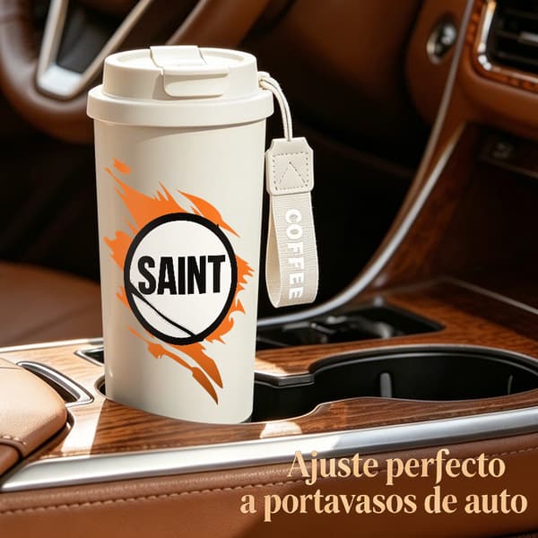 Kaffetermos 500ml Rustfritt Stål Søt Design Black