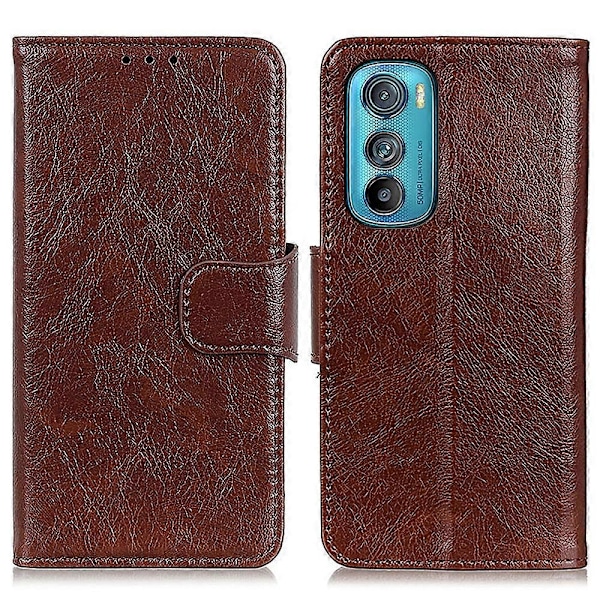 För Motorola Edge 30 5G Nappa Textur Horisontellt Flip Läder Telefonfodral Brown