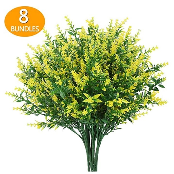8 Paket Konstgjorda Utomhusblommor Buskar UV-Resistenta