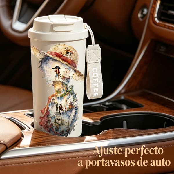 Kaffetermos 500ml 316 Rustfritt Stål Blomsterdesign White