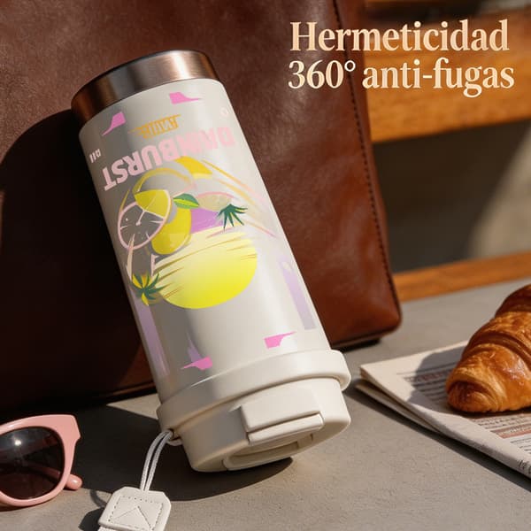 Termisk kaffekopp 500ml 316 rustfritt stål tegneseriedesign Pink