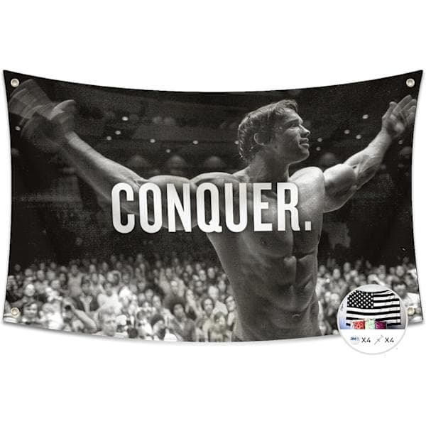 Conquer-flagg for Arnold Schwarzenegger 3x5 Ft Gym Motivation Funn, A