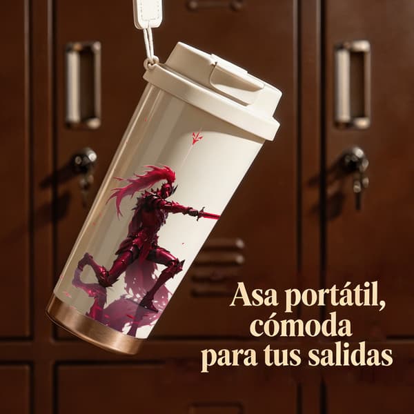 Kaffetermos 500ml Rostfritt Stål Minimalistisk Design, Isolerad kaffemugg, läckagesäker resemugg med lock White