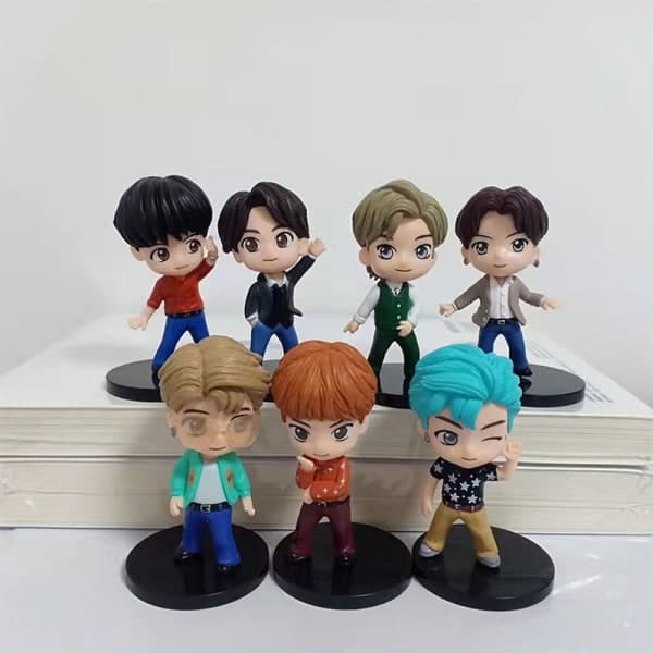 7 stk/sett BTS TinyTAN Dynamite Bangton Boys Figurleketøy