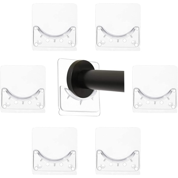 6 Pcs Shower Curtain Rod Brackets Adhesive Shower Curtain Rod