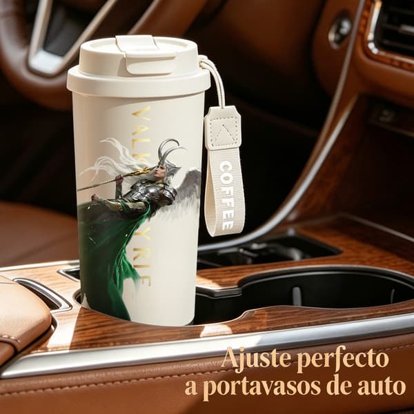 Kaffetermos 500ml 316 Rustfritt Stål Grafisk Design Black
