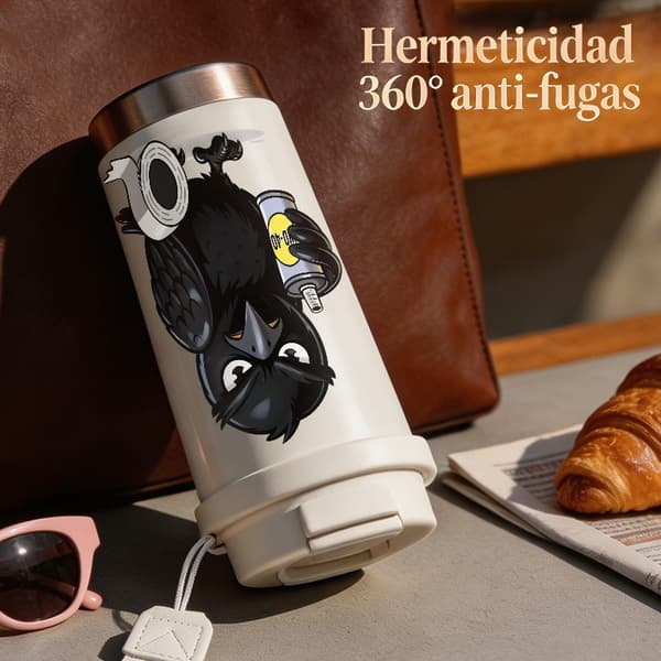 Termosmugg 500ml Rostfritt Stål Minimalistisk Design, Isolerad kaffemugg, läckagesäker resemugg med lock White