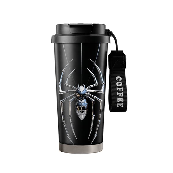 Kaffetermos 500ml Rustfritt Stål Kunstnerisk Design Black