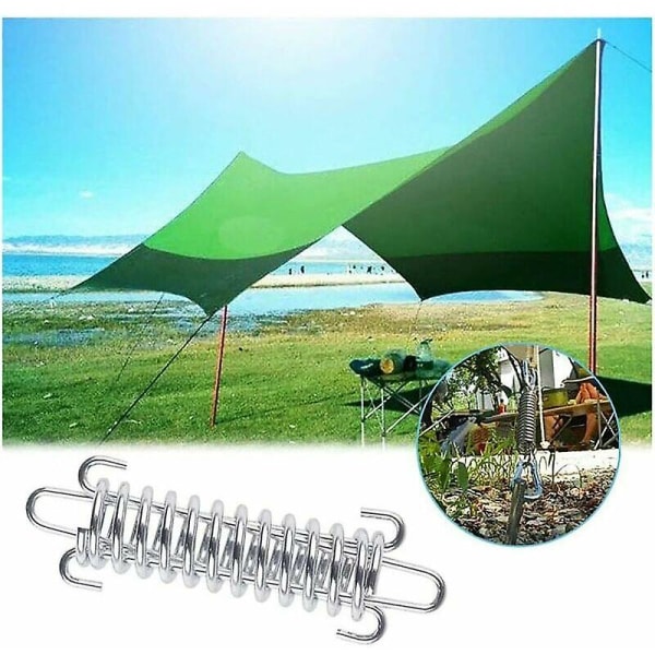 Segelskugga Tält Fast Tungt Rep Trampolin Fjäder 4 Delar Tillbehör Rostfritt Stål Fjäder Utomhus Camping Vandring Resa Picknick Strand Tält