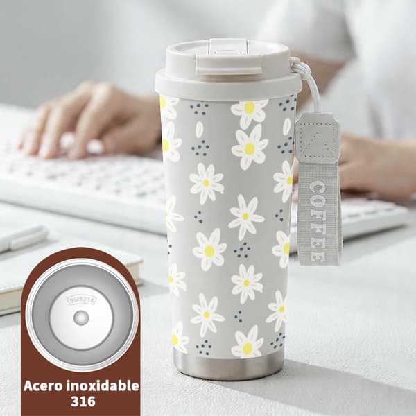 Kaffetermokande 500ml 316 Rustfrit Stål Juledesign White