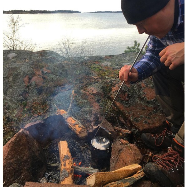 1 stk Camping ildværktøj, rustfrit stål blæserør, blæserør