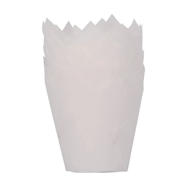 Cupcakeforme 150 stk. Tulipan Bagepapirsforme Tulipan Cupcakes Bageform Papirmuffinsforme Hvid og Brun Ko-hud, A