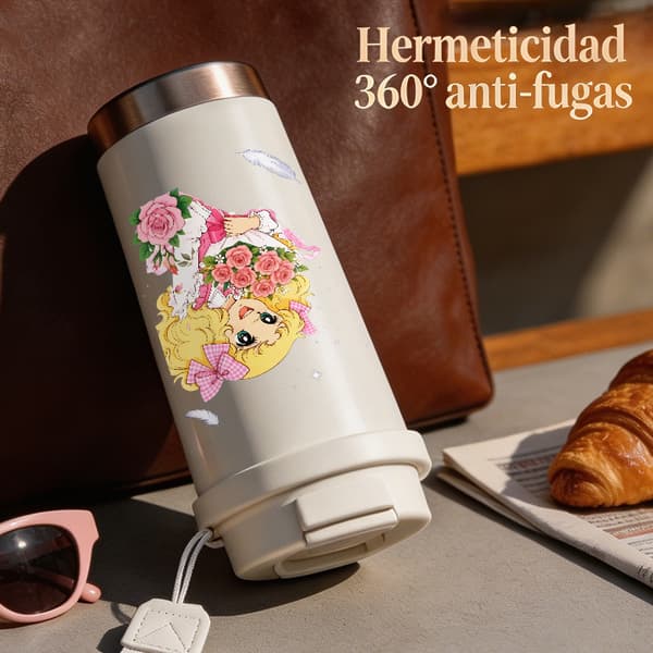 Termosmugg 500ml Rostfritt Stål Militär Design, Isolerad kaffemugg, läckagesäker resemugg med lock White