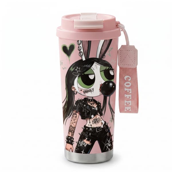 Kaffetermos 500ml Rustfritt Stål Trendy Design Pink