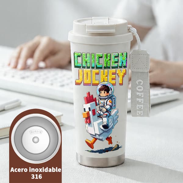Kaffetermos 500ml 316 Rustfritt Stål Retro Design White