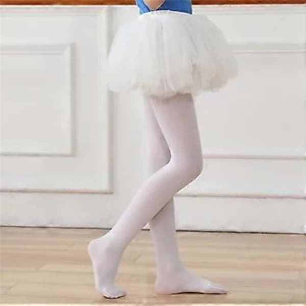 Vita Barn Piger Fløjlsballet Strømpebukser Dansestrømper Mikrofiberstrømper Professionel Dans L,A