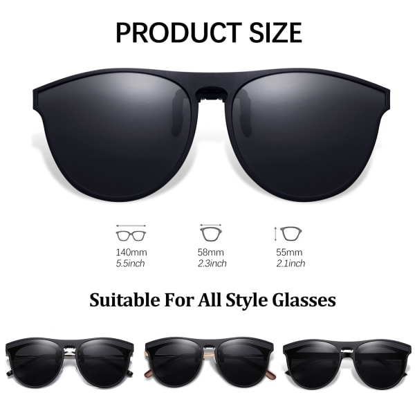 Polariserede Clip-on Solbriller Unisex Anti-blænding