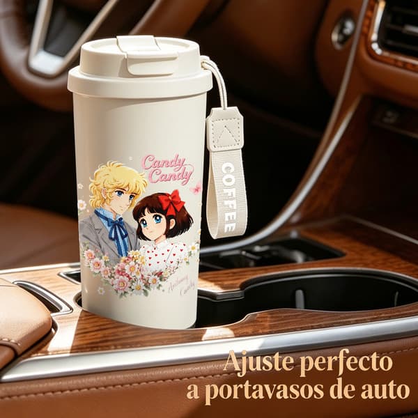 Kaffetermokande 500ml 316 Rustfrit Stål Juledesign Pink