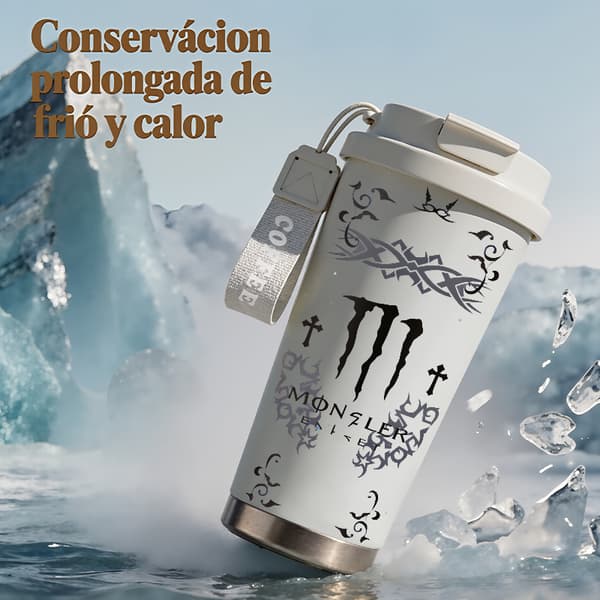Kaffetermos 500ml 316 Rustfritt Stål Grafisk Design Pink